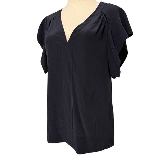 Rebecca Taylor Navy Sleeveless Classic Silk Blouse Career Office Work Classy 8 - Picture 7 of 8
